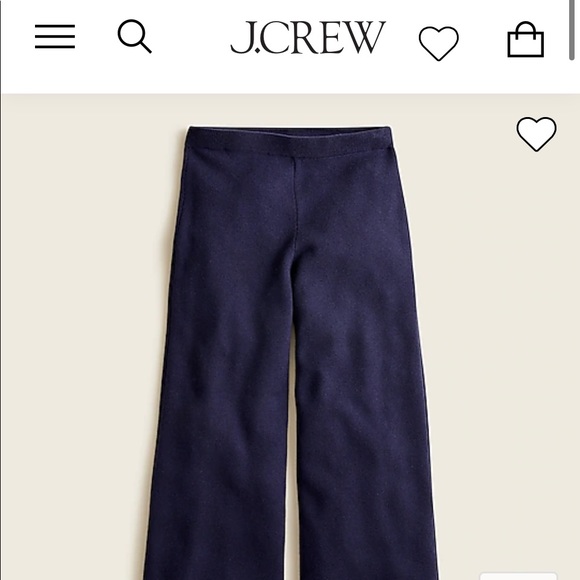 Nwt Jcrew Wideleg Sweater Pant Navy Xs 